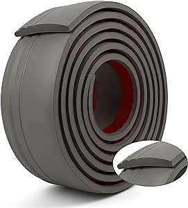 Peel and Stick Rubber Wall Base Molding Trim,Flexible Baseboards Moulding Trim,Vinyl Wall Baseboard Moulding Trim,Home Decor for Wall, Baseboard, Ceiling-Grey