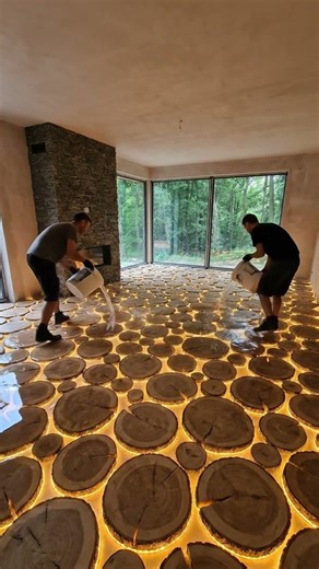 They Turned Tree Trunks Into a Glass Floor 🪾🤔 #shorts