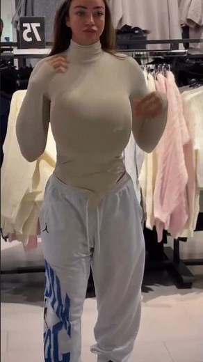 Naya Vee in shop. Big cups size tits huge breast natural boobs busty girl