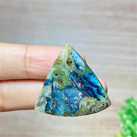 Chrysocolla Native Copper - Cabochon - Gemstone Size 27x15x4mm - Etsy