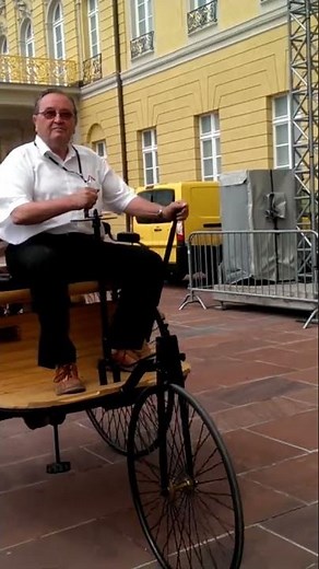 Karl Benz - 1886 driving the First Car in the World! 1886 Benz Motorwagen. Patent DRP37435