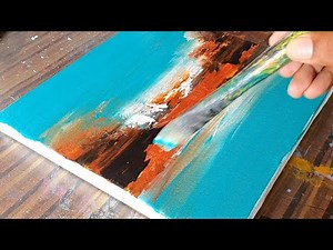 Easy Abstract Landscape Painting Demo / Acrylics / Relaxing / Daily Art Therapy / Day #0254
