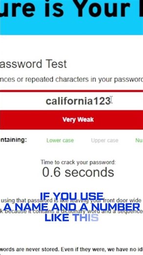Stop Using This Password! 🛑 (Hacked in 1 Second) #shorts #cybersecurity