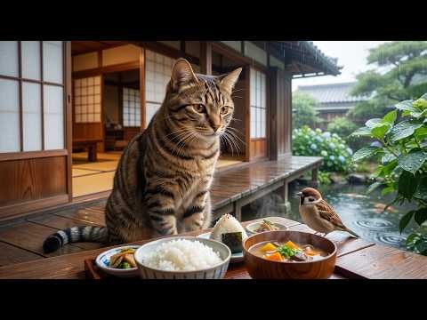 🌧️ 雨の日のあったかごはん｜猫ボスと小さなお客さん、雨宿りと手作りごはん