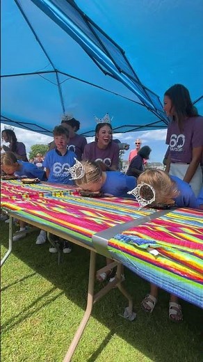 National Blueberry Festival pie eating competition #blueberrypie #festival #southhaven #michigan