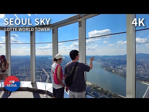 Seoul Sky Observatory Walking Tour - Lotte World Tower, South Korea 4K 서울스카이 ソウルスカイ