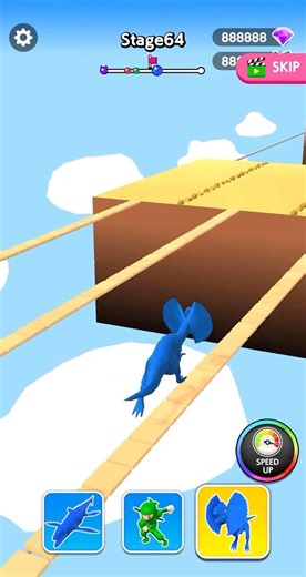 🎮 Dino Ninja Race Stage #64 🦖👑 #shorts #mobilegame #trex