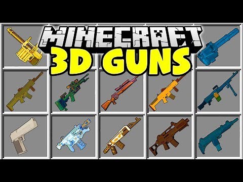 Minecraft 3D GUNS MOD | CRAFT GUNS IN MINECRAFT AND DEFEND YOUR HOUSE!!