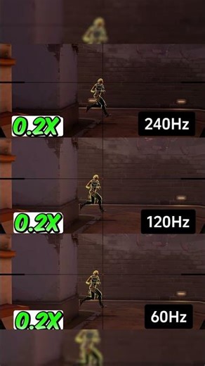 The difference between refresh rates from 60Hz to 240Hz in Valorant #valorant #valorantclips