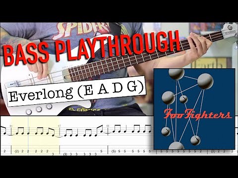 BASS PLAYTHROUGH: EVERLONG FROM FOO FIGHTERS ON STD TUNING (sheet/tab included) @RobsonBaroli
