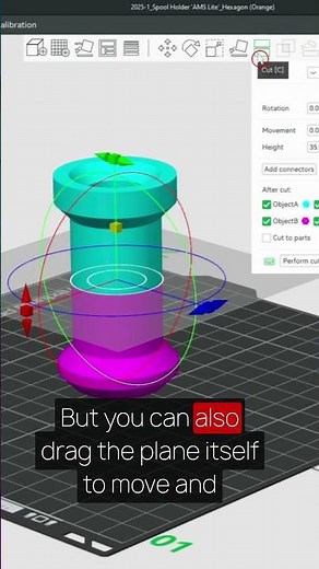 🍉 How To Edit STL Files - Bambu Studio Cut Object - Cut STL File - Bambu Studio Tutorial | #Shorts