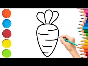 Draw a Cute Carrot 🥕 Step by Step| Drawing For Kids