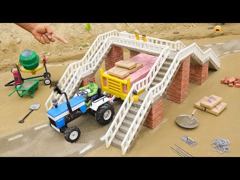 diy mini cement an bricks flyover pass bridge construction science project @Small_Creator01
