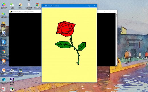 用Python画一朵玫瑰花