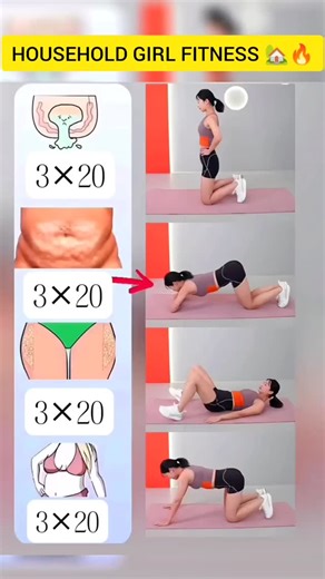 Women fitness | Home workout | Household Girl Fitness 🔥 No gym, no excuses — just simple moves you can do at home 💪 These exercises help tone belly, hips, thighs & chest... | Instagram