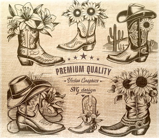 Cowboy Boot SVG, Clipart-printable Cut Files, Vector, Svg, Png, Eps. 24'high-quality Designs. INSTANT DOWNLOAD. - Etsy UK