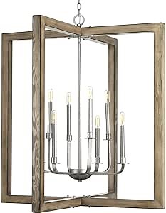 Progress Lighting Turnbury Collection 8-Light Coastal Chandelier Light Galvanized
