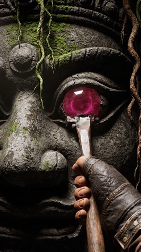 I had to pry it out... 🔴⛏️ The locals said this temple was cursed. But look at the size of that uncut ruby. It was staring right at me. #jungle #ruby #gemstone #treasure #asia #adventure #hiddenvaults | Hidden Vaults