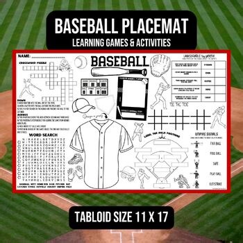 Baseball Activity Placemat, Baseball Games