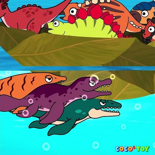 Can dinosaurs and ichthyosaurs be friends? #Shorts ㅣdinosaur cartoonㅣCoCosToy