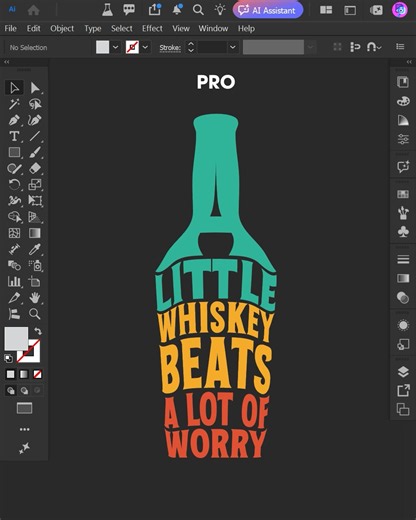Adobe Illustrator 2026: Create Whiskey Bottle Typography