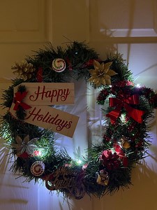 Decorated Lighted Christmas Wreath - Etsy