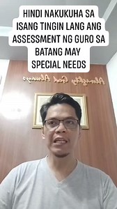 Iba ang assessment ng guro sa assessment ng Dev Ped. Ang assessment ng guro ay para alam niya kung ano ang gagawin para maging successful ang bata sa loob ng klase. . . . . . #TeacherAl #UntiUnti #SpecialEdCrisis #SpecialEdAwareness #UsapangSpecialEd #SpecialEd #TMP #autism #adhd #gdd #specialneeds #intellectualdisability #inclusion | Alphonsus Castro De Alban