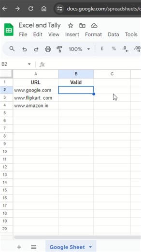 How To Check If The Url Is Valid Or Not . . . . . #Excelandtally #URL #Excel #MSExcel #exceltipstricks #exceltipsandtricks #Exceltips #GoogleSheets #googlesheetstips #Spreadsheet | Excel & Tally