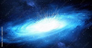 Galaxy Exploration Through Deep Space. Magnetic Space Storm. 4K Space And Technology Related Cinematic 3D Animation.