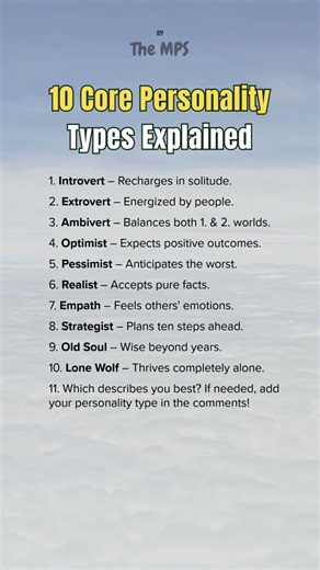 PERSONALITY TYPES EXPLAINED