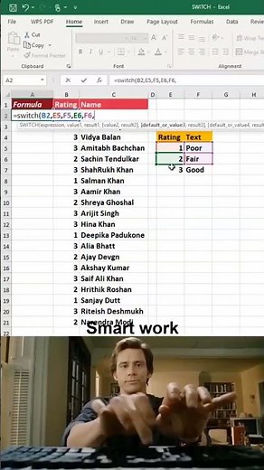 Convert ratings into text in entire column in excel within 15 seconds 😱 #excel #office #spreadsheet