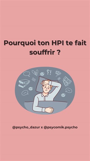 Laura Benoist - Psychologue🧠 on Instagram: "Pourquoi votre HPI (ne) vous fait (pas) souffrir ? Avoir un HPI est plutôt une chance : c’est un facteur protecteur de nombreux troubles psychologiques, et même un prédicateur de bonne réussite scolaire. Pour autant, on peut avoir un HPI et souffrir, mais dans ce cas, ce qui fait souffrance est bien souvent caché derrière cette étiquette… Malheureusement, certain.e.s pros (ou moins pros) s’arrêtent à ce faux diagnostic (car ça n’en est pas un) et l’ut