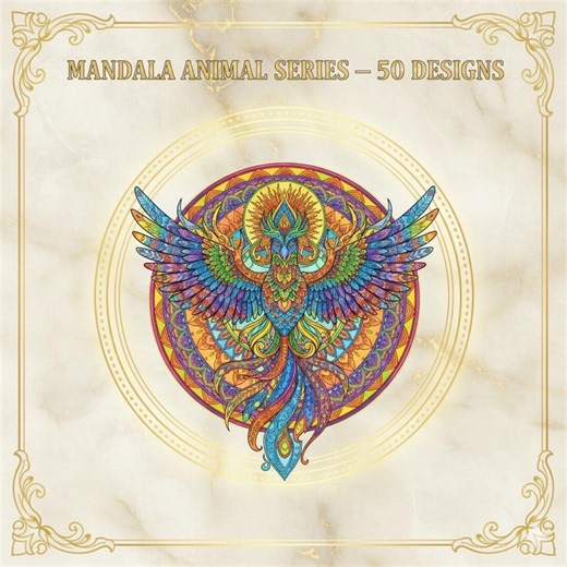 Animal Mandala Coloring Book | 50 Stress Relief Designs (printable) - Etsy