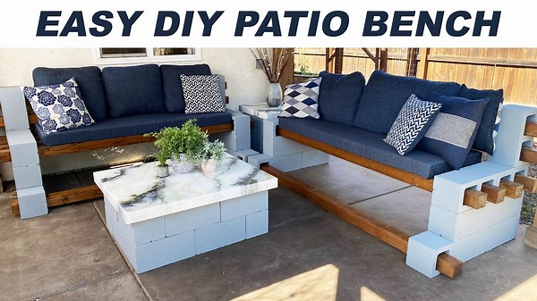 DIY- EASY Cinderblock Bench using NO POWER TOOLS