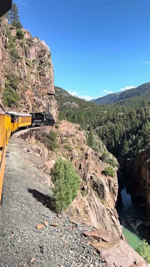 The Durango and Silverton overlooks the Animas river.