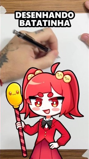 DRAWING BATATINHA in ANIME MANGA STYLE | Turma da Batatinha #shorts #turmadabatatinha