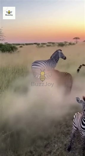 Zebra Chased by Tiger: Epic Escape in the Wild!