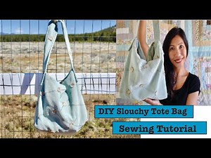 Slouchy boho tote Bag- Sewing Tutorial - With pockets