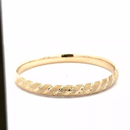 14kt Yellow Gold Bangles Diamond Finish - Etsy