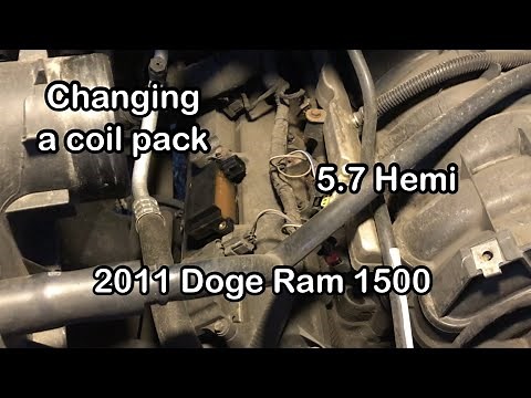 Changing coil packs on a Dodge Ram 1500. Code P0300