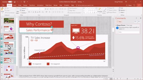 Làm việc cùng nhau trên bản trình bày PowerPoint