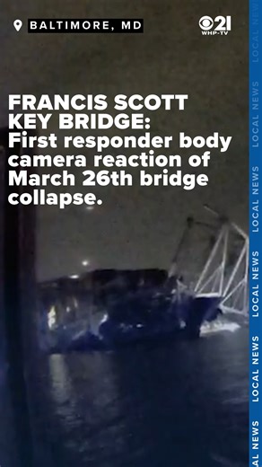 "This is unreal;" Shocking bodycam footage released from Key Bridge collapse in Baltimore. #bodycam #bridge #collapse #baltimore #maryland #breakingnews #firstresponder READ MORE: https://bit.ly/3UINTZo | Local 21 CBS News, WHP Harrisburg