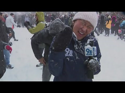 FULL: Massive snowball fight in DC