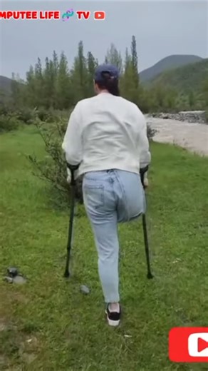 Amputee lady adaptive crutching | walking boldly