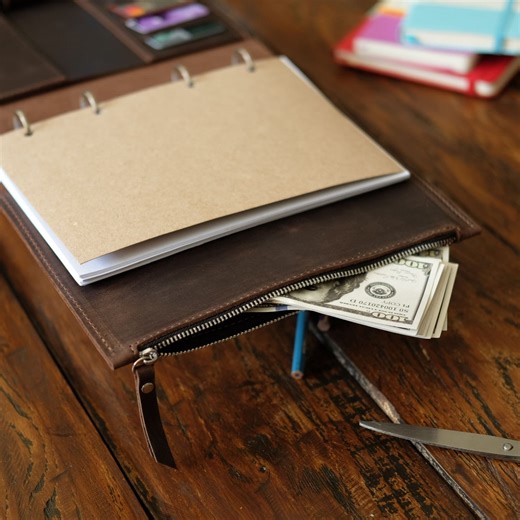 A4 A5 Leather Binder Organizer, Personalized Ring Binder, Custom Disc Bound Planner, Refillable Journal, Loose Leaf Notebook - Etsy