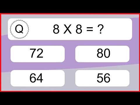 20 Multiplication Quiz Exercises for Kids