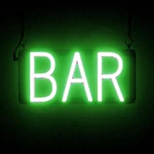 SpellBrite BAR Sign | Capture Attention with Bar-Related Signs | Neon Look, Green LED Light Source | 13.4" x 6.3"