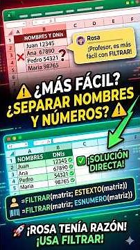 How to SEPARATE Names and Numbers in EXCEL (FILTER Function) 🚀
