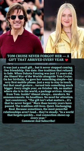 TOM CRUISE NEVER FORGOT HER — A GIFT THAT ARRIVED EVERY YEAR ❤️