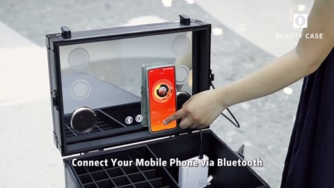 Portable Nail Desk for Nail Tech, Foldable Manicure Table with 3 Drawers & Mirror, Rolling Nail Table with Lockable Train Case, Nail Polish Organizer, Mobile Nail Tech Workstation with Wheels, Black